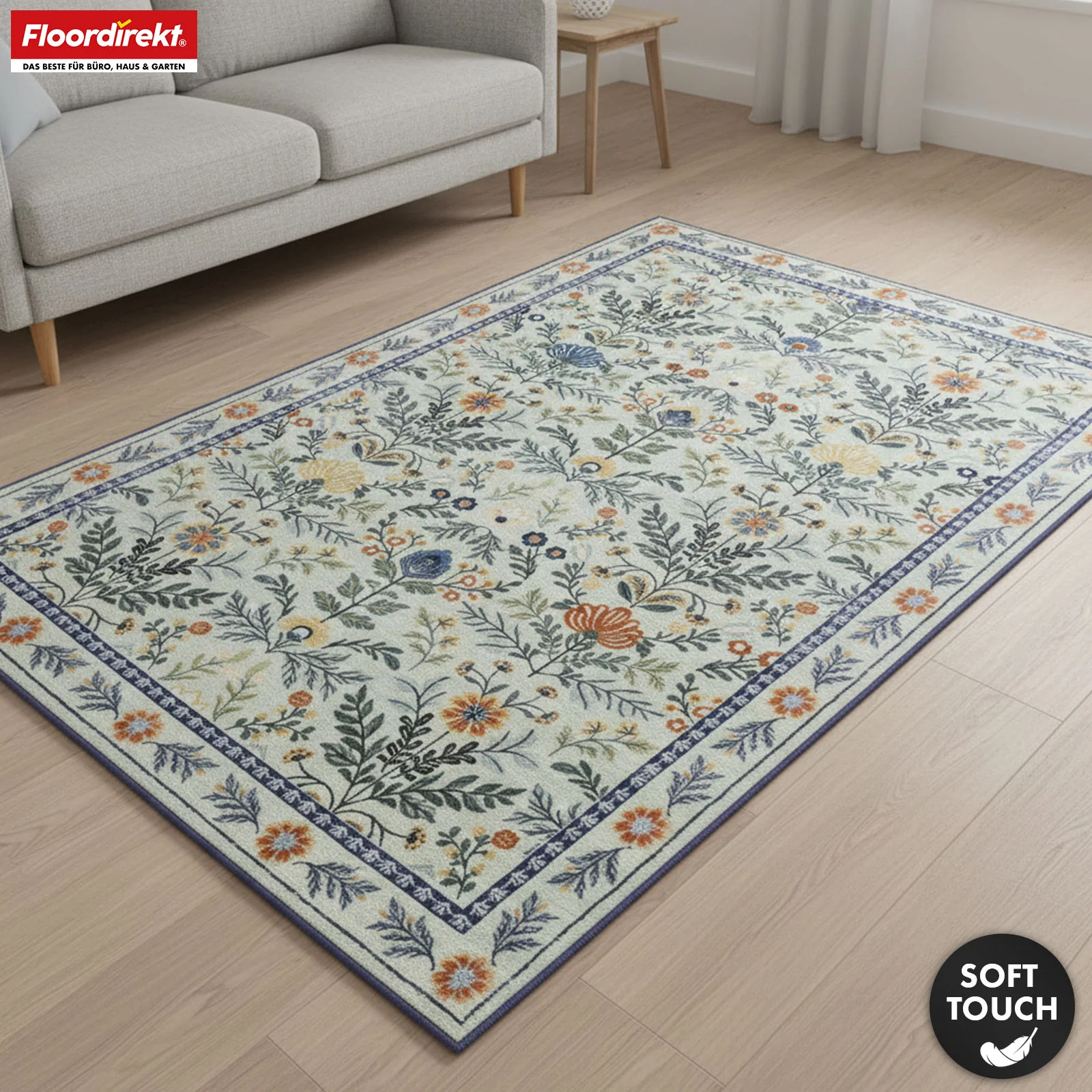 Wohnteppich | Cascada | Eleganter Teppich mit Blumen-Design in harmonischen Farben | Rutschfest, strapazierfähig & pflegeleicht | In verschiedenen Größen - Image 5
