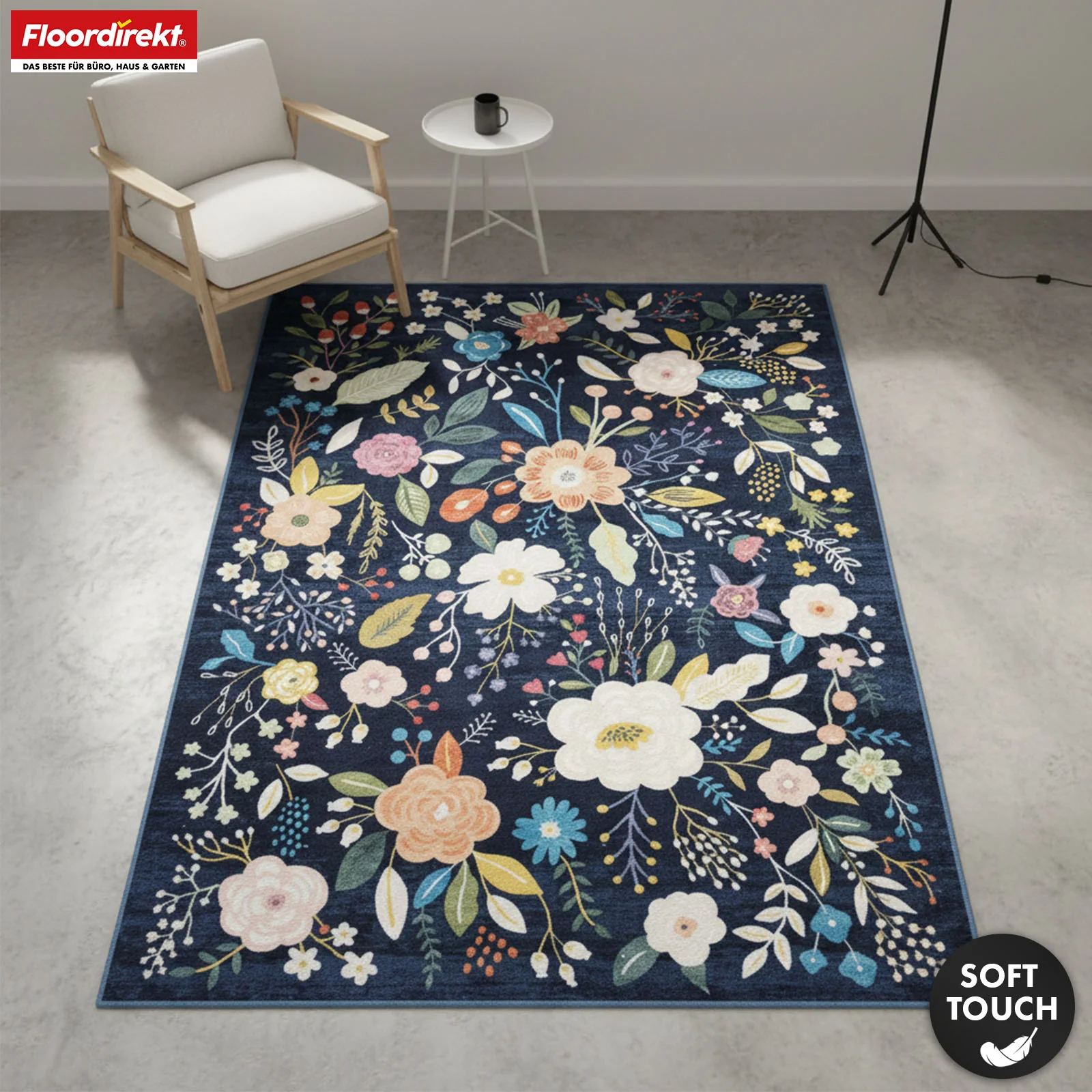 Wohnteppich | Damaskus | Moderner Teppich mit floralem Design | Rutschfest, strapazierfähig & pflegeleicht | In verschiedenen Größen - Image 8