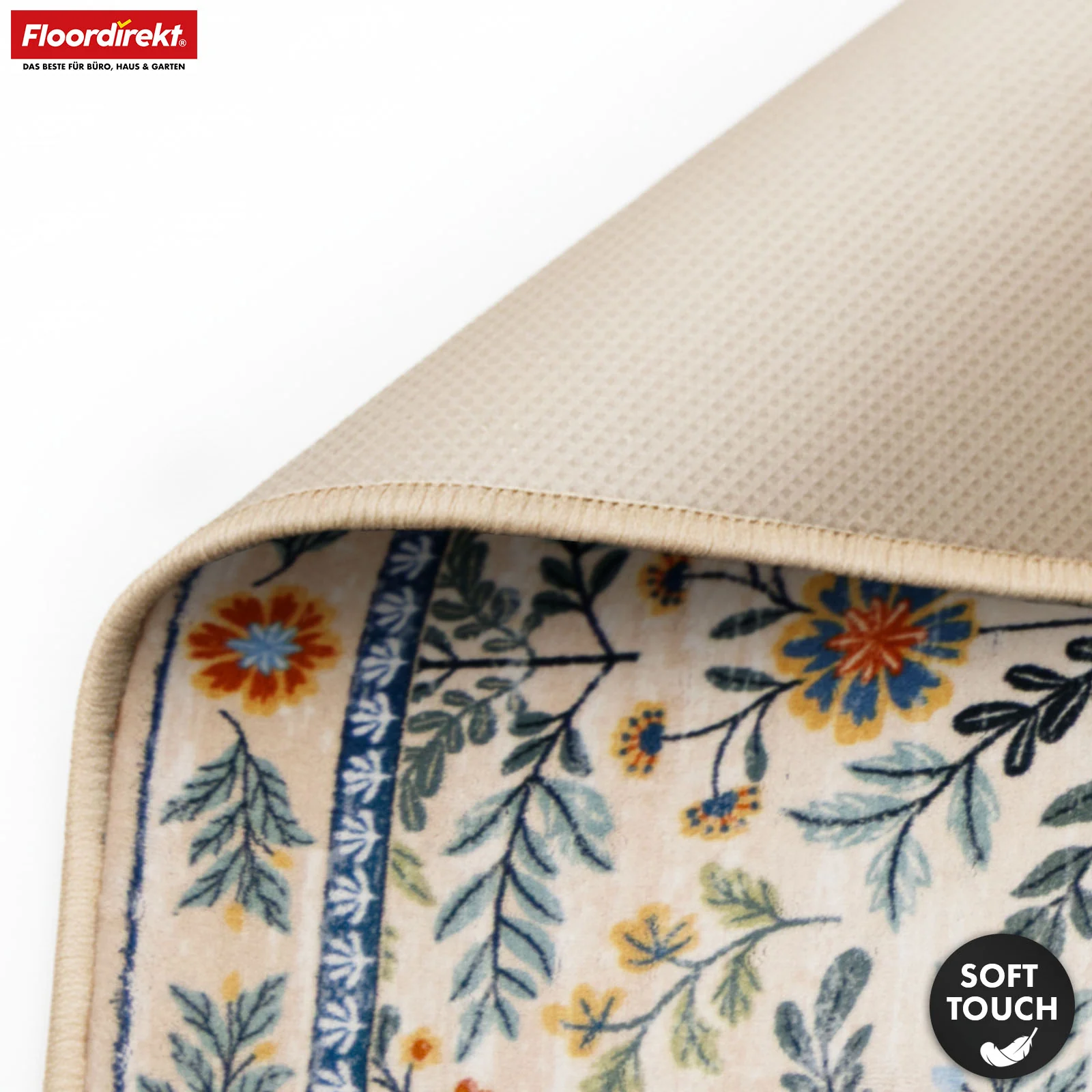 Wohnteppich | Orientalis | Klassischer Teppich mit orientalischem Blumenmuster | Rutschfest, strapazierfähig & pflegeleicht | In verschiedenen Größen - Image 3