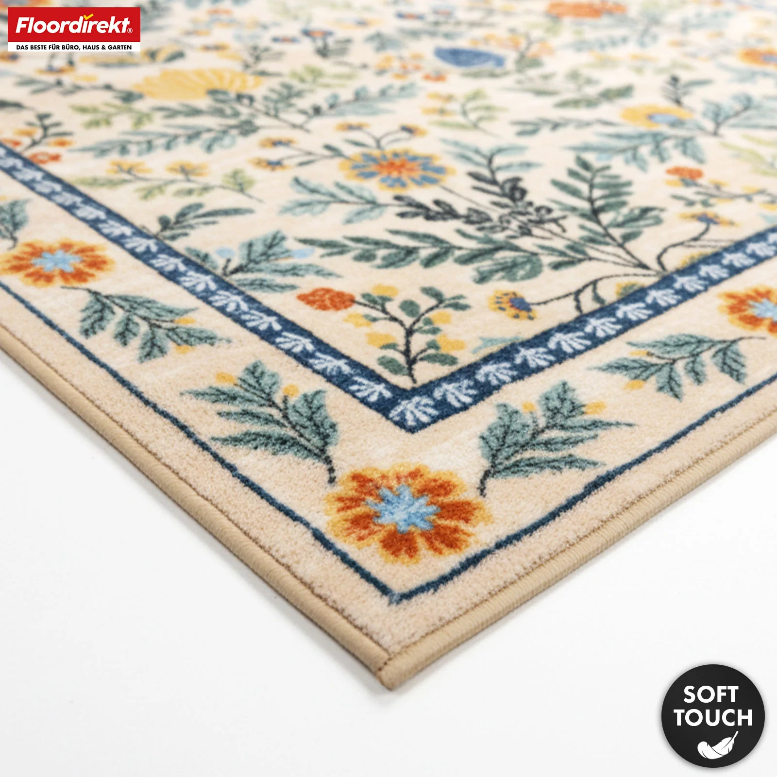 Wohnteppich | Orientalis | Klassischer Teppich mit orientalischem Blumenmuster | Rutschfest, strapazierfähig & pflegeleicht | In verschiedenen Größen - Image 4