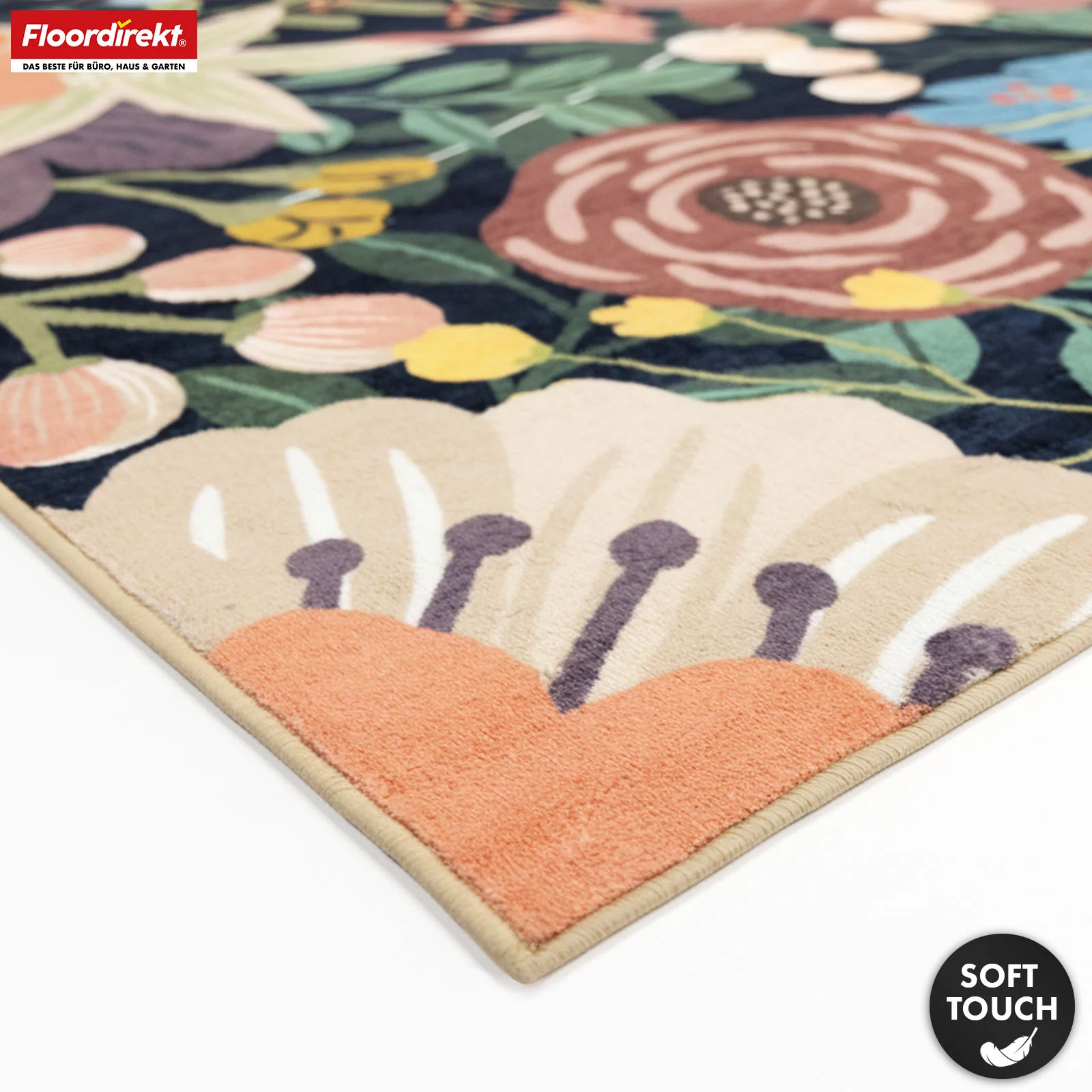 Wohnteppich | Tropica | Moderner Teppich mit tropischem Blumenmuster | Rutschfest, strapazierfähig & pflegeleicht | In verschiedenen Größen - Image 4