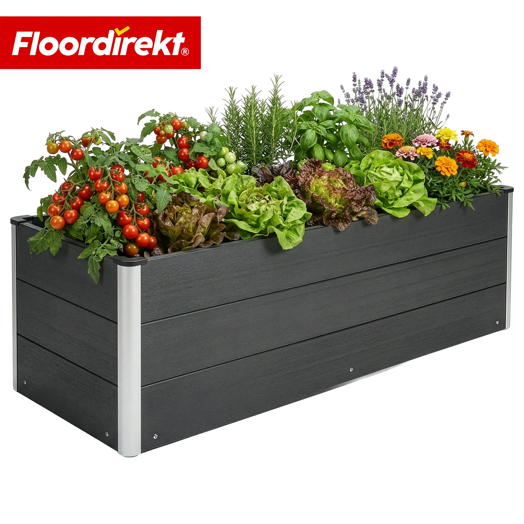 WPC-Hochbeet | Paros | Anthrazit | Wetterbeständig & langlebig | Für Garten & Terrasse | Verschiedene Größen - Image 10