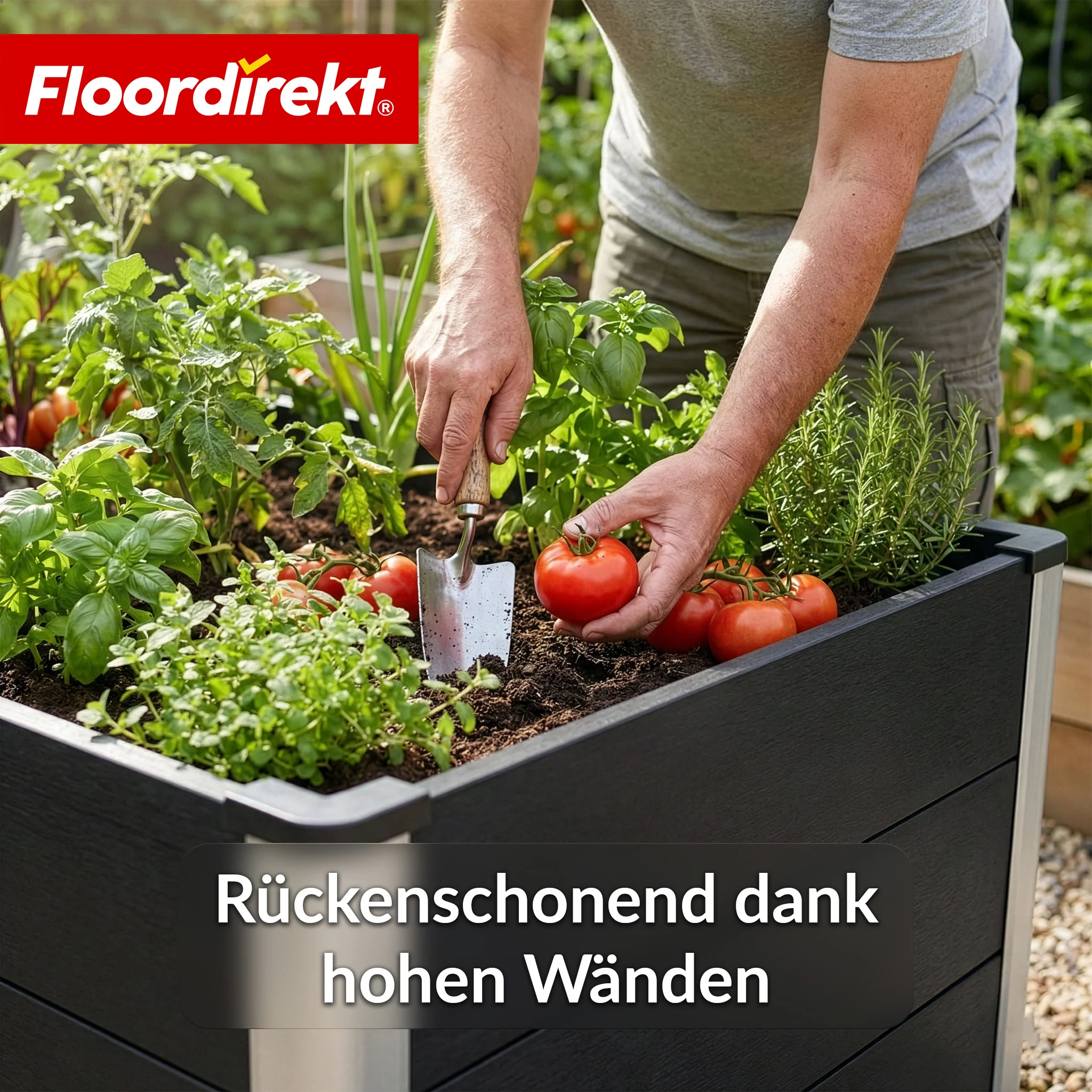WPC-Hochbeet | Paros | Anthrazit | Wetterbeständig & langlebig | Für Garten & Terrasse | Verschiedene Größen - Image 12