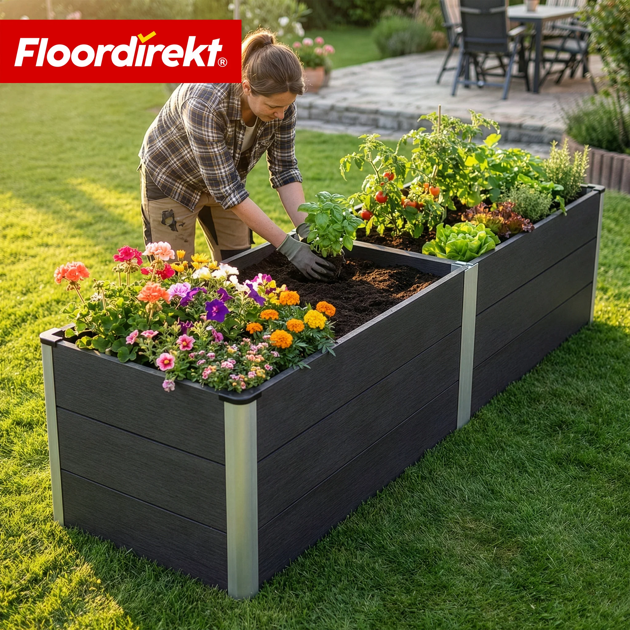 WPC-Hochbeet | Paros | Anthrazit | Wetterbeständig & langlebig | Für Garten & Terrasse | Verschiedene Größen - Image 27
