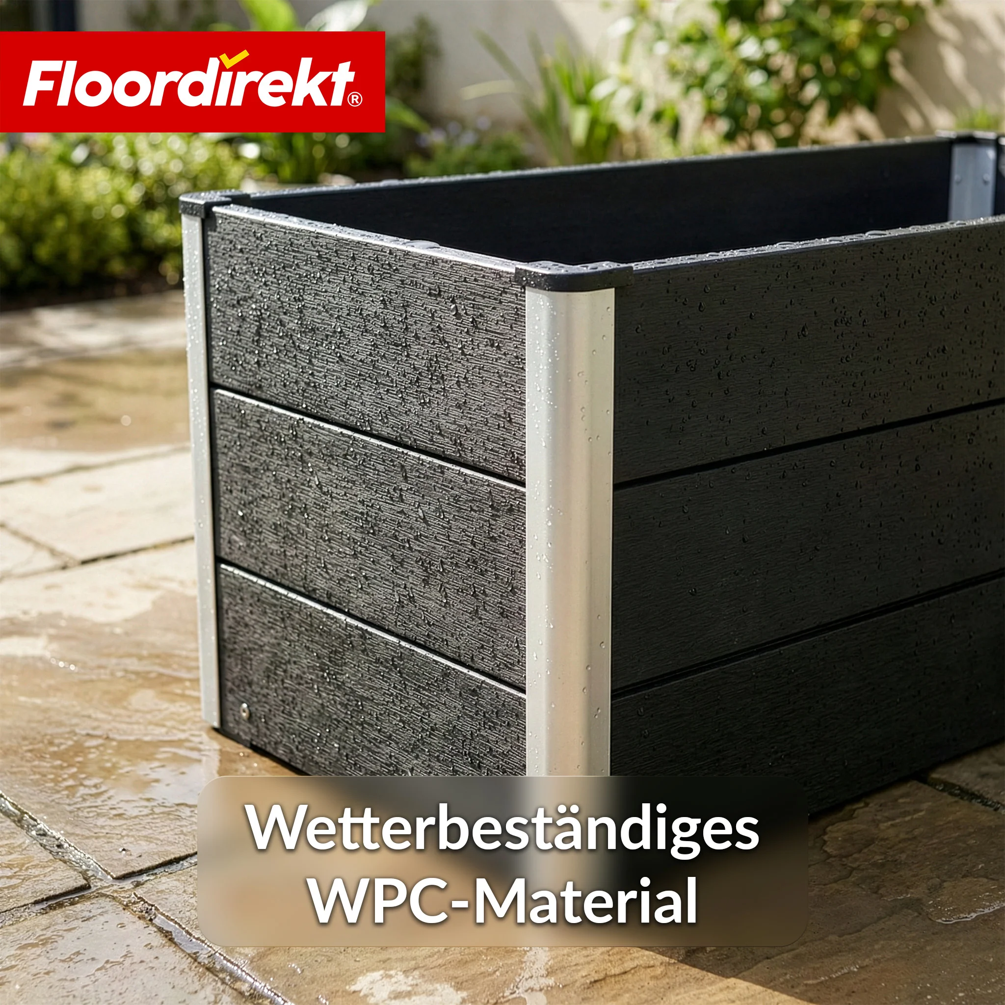 WPC-Hochbeet | Paros | Anthrazit | Wetterbeständig & langlebig | Für Garten & Terrasse | Verschiedene Größen - Image 4