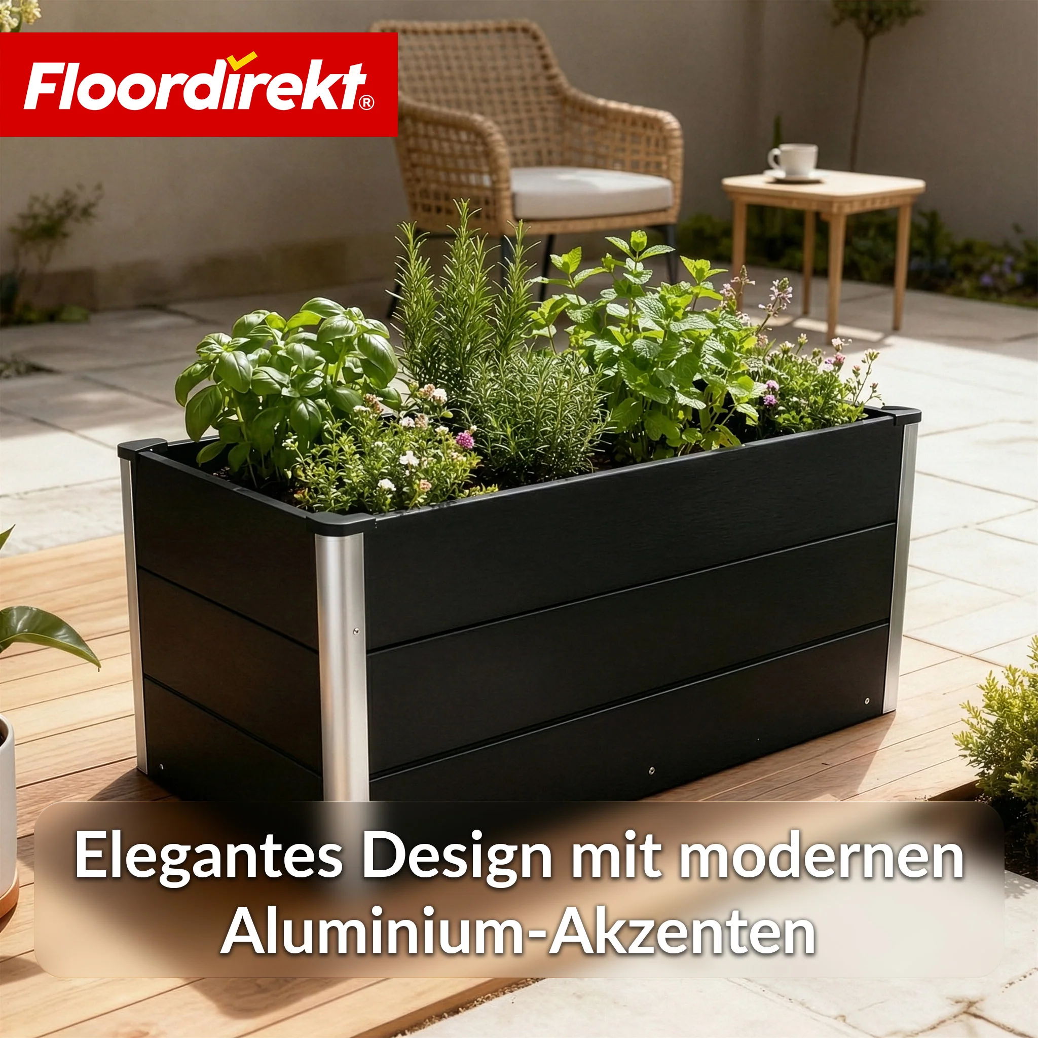 WPC-Hochbeet | Paros | Anthrazit | Wetterbeständig & langlebig | Für Garten & Terrasse | Verschiedene Größen - Image 5