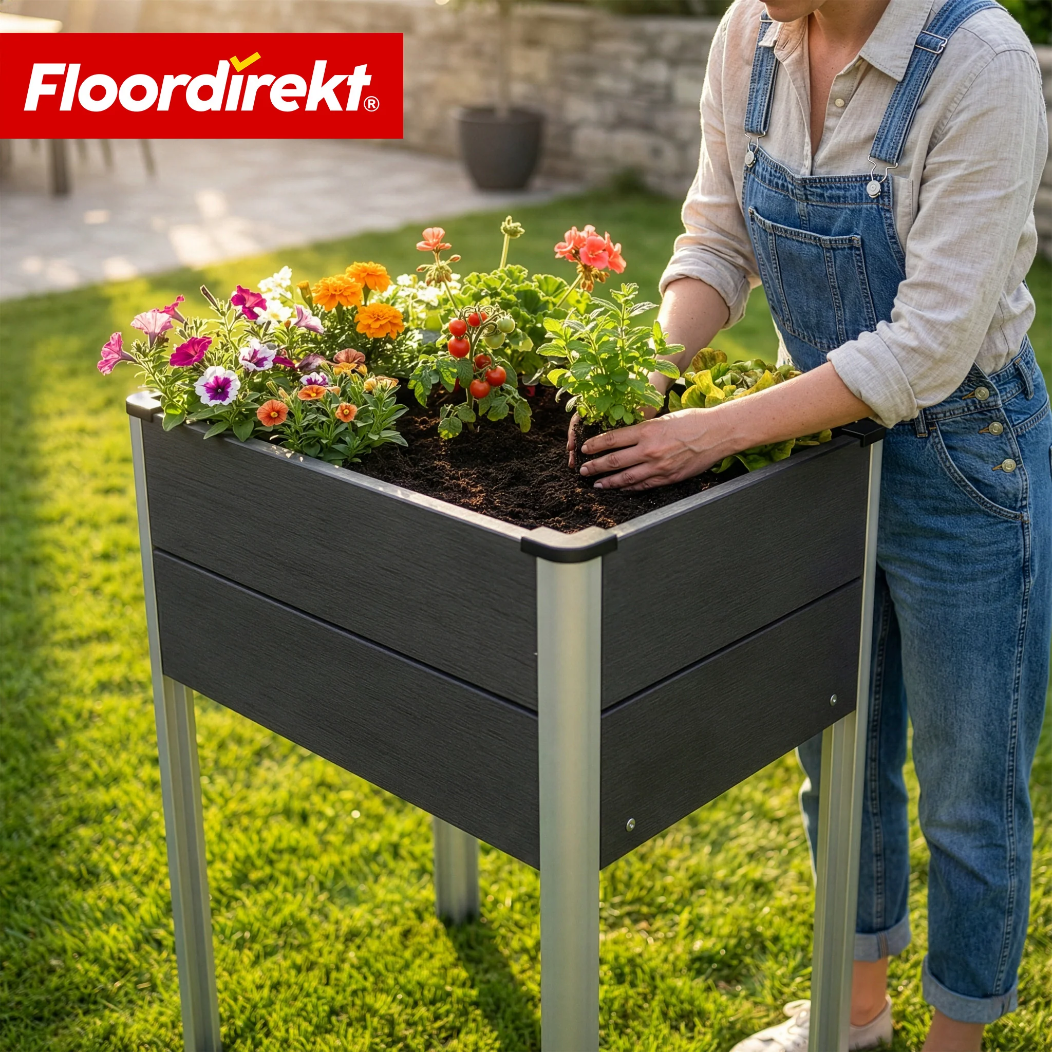 WPC-Hochbeet | Salina | Anthrazit | Hochbeet auf Stelzen 60 x 50 x 90 cm | Wetterbeständig & pflegeleicht - Image 9