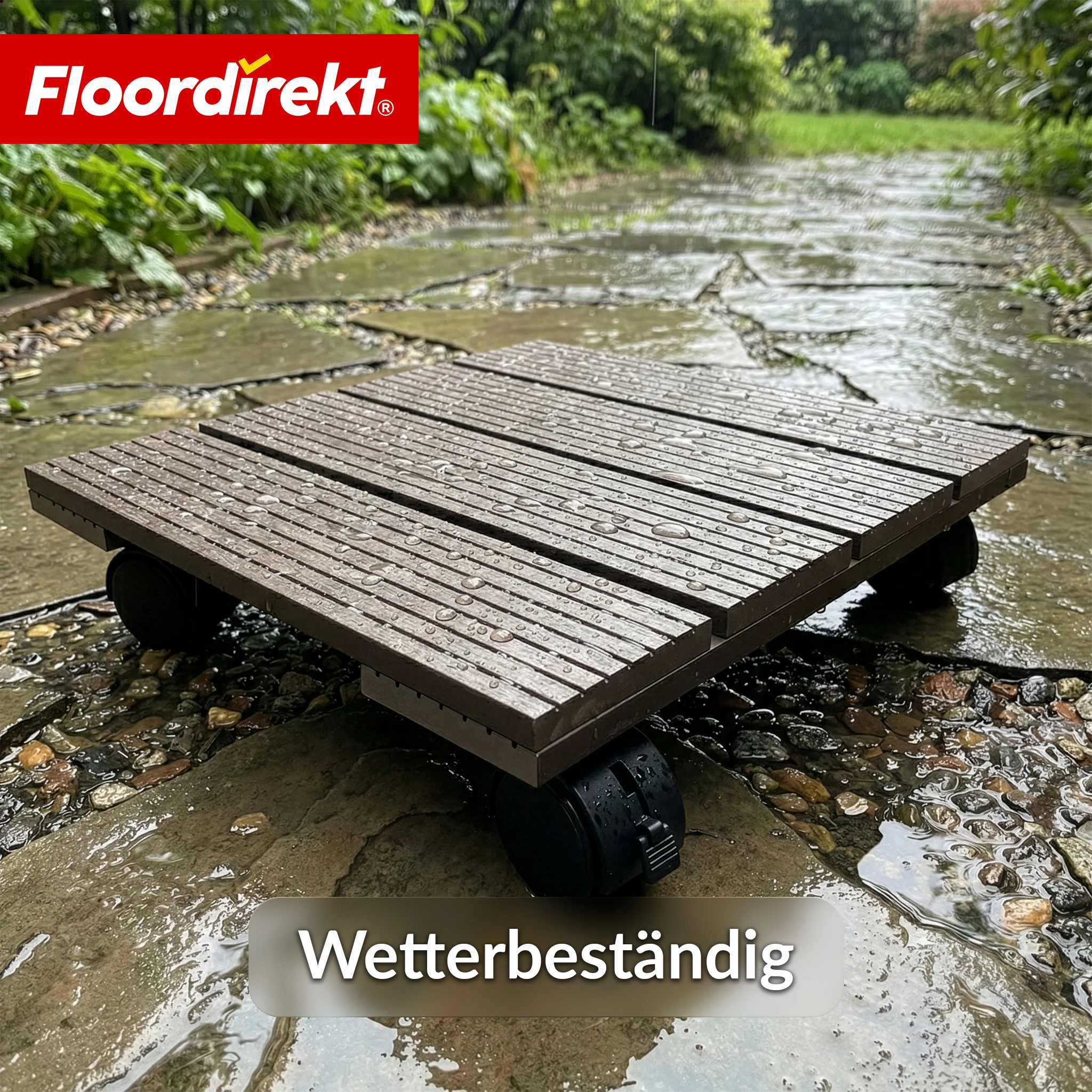 WPC-Pflanzenroller | Marquis | Rolluntersetzer 30 x 30 cm | 360° Lenkrollen mit Bremse | Tragkraft bis 80 kg - Image 6