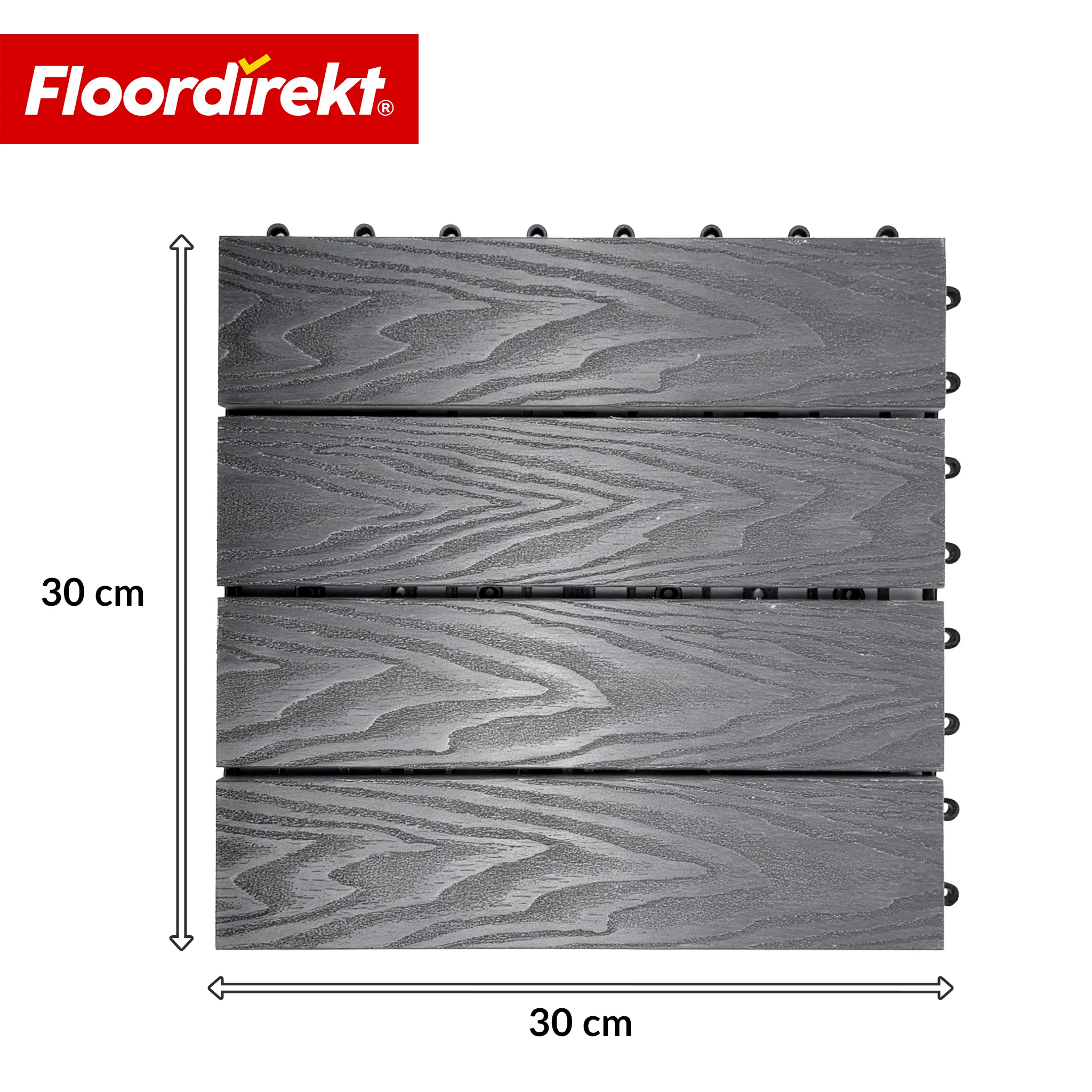 WPC-Terrassenfliese | Noble 3D | Moderne Klickfliese 30 x 30 cm für Balkon & Terrasse - Image 13