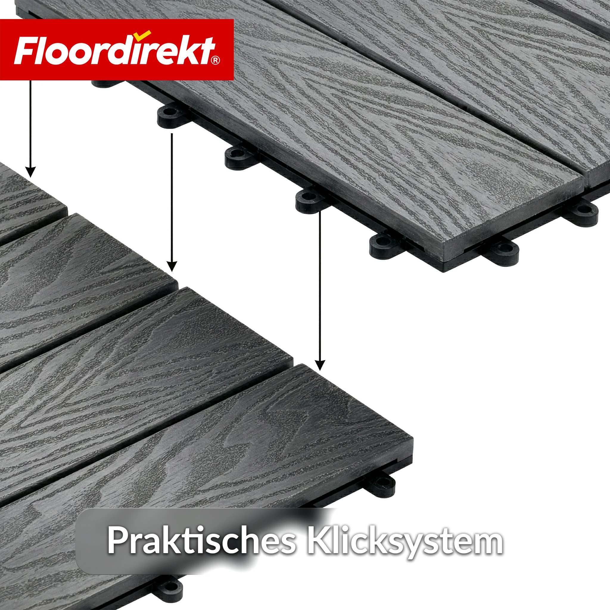 WPC-Terrassenfliese | Noble 3D | Moderne Klickfliese 30 x 30 cm für Balkon & Terrasse - Image 18