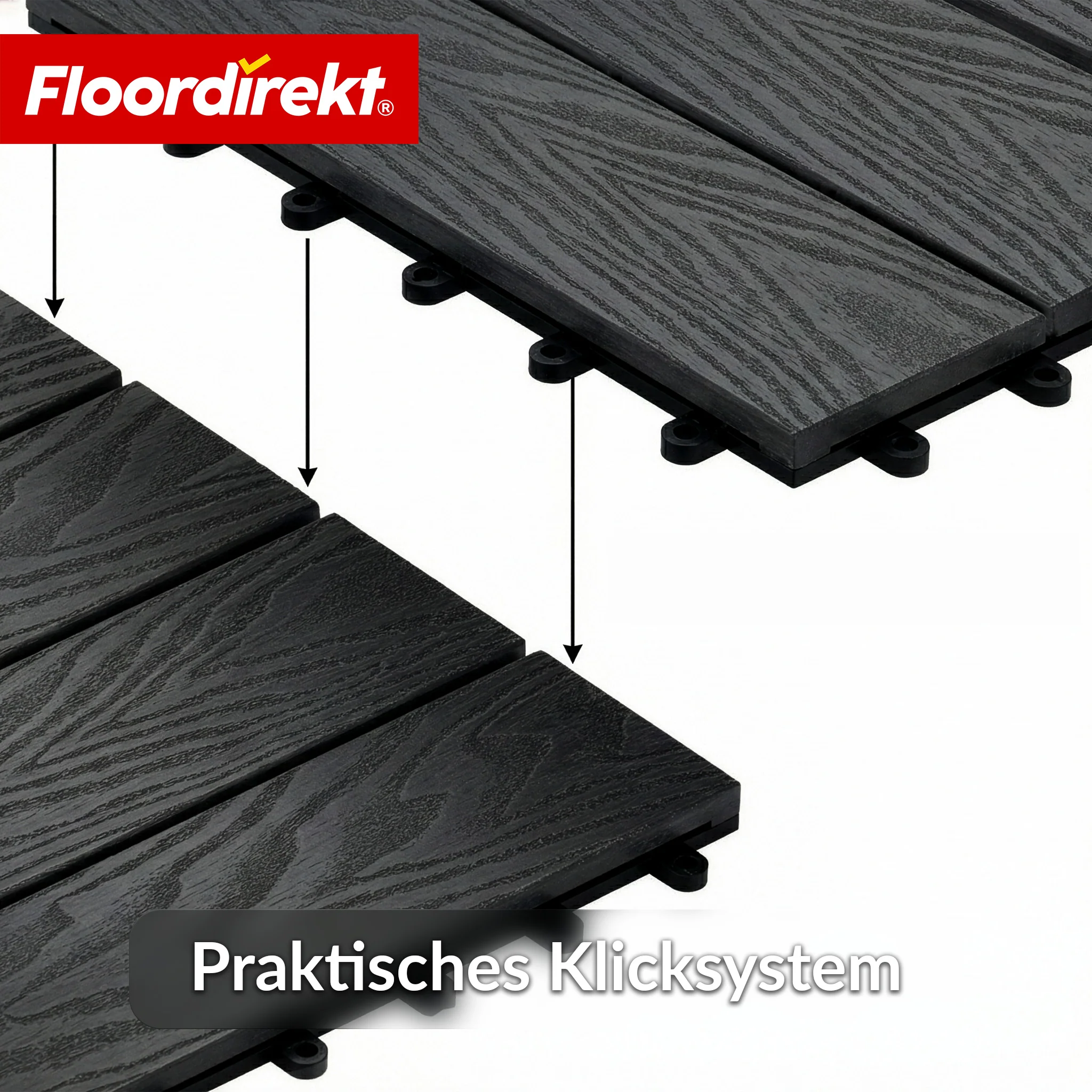 WPC-Terrassenfliese | Noble 3D | Moderne Klickfliese 30 x 30 cm für Balkon & Terrasse - Image 28