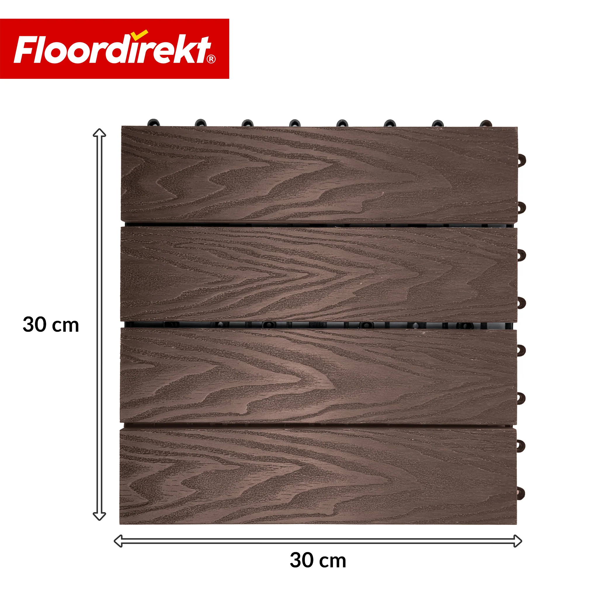 WPC-Terrassenfliese | Noble 3D | Moderne Klickfliese 30 x 30 cm für Balkon & Terrasse - Image 3