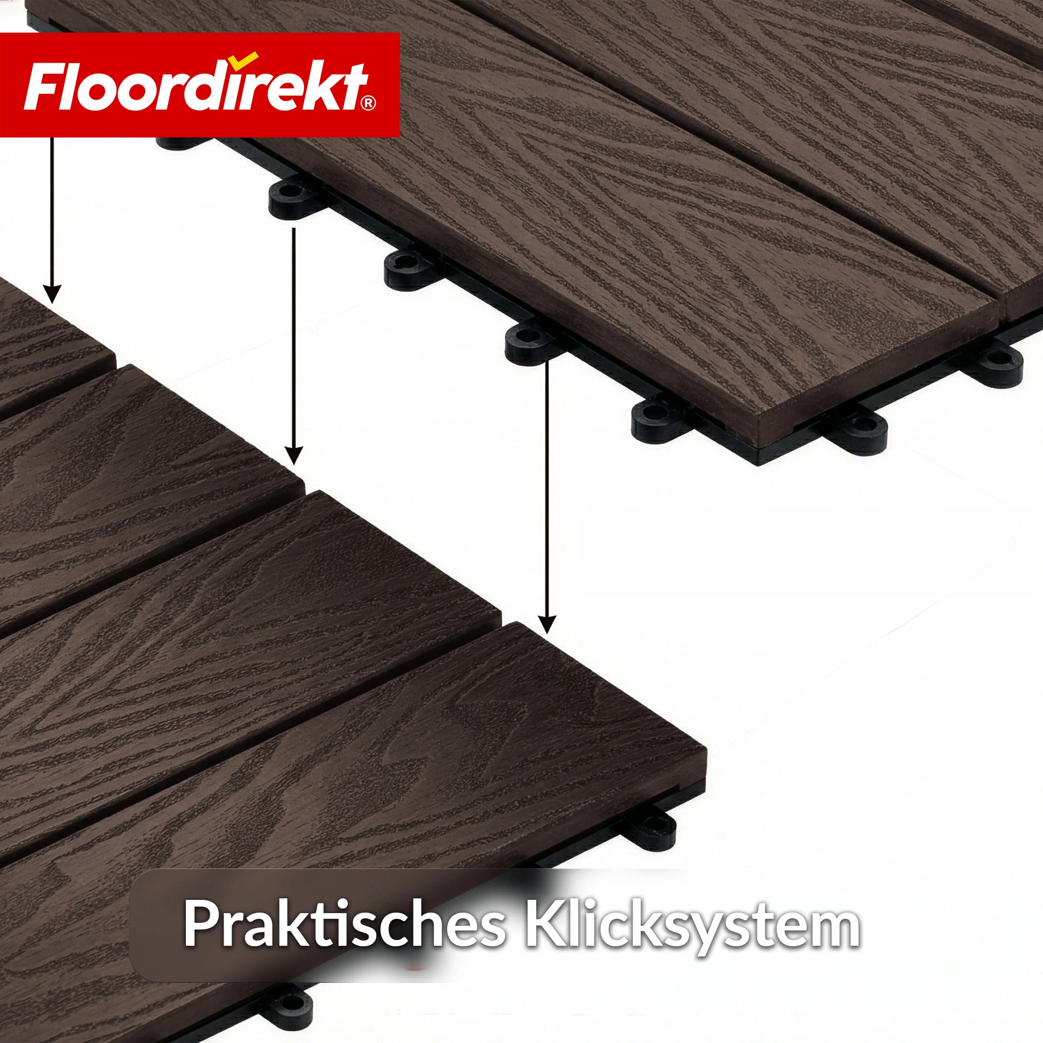WPC-Terrassenfliese | Noble 3D | Moderne Klickfliese 30 x 30 cm für Balkon & Terrasse - Image 8